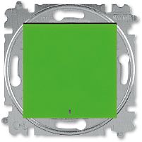 Выключатель с подсветкой без рамки ABB EPJ Levit 1-кл. зеленый/дымчатый чёрный картинка